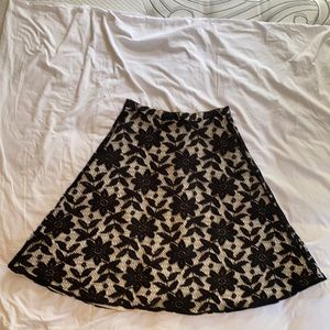 Helen Wang Black Flower Lace over White skirt